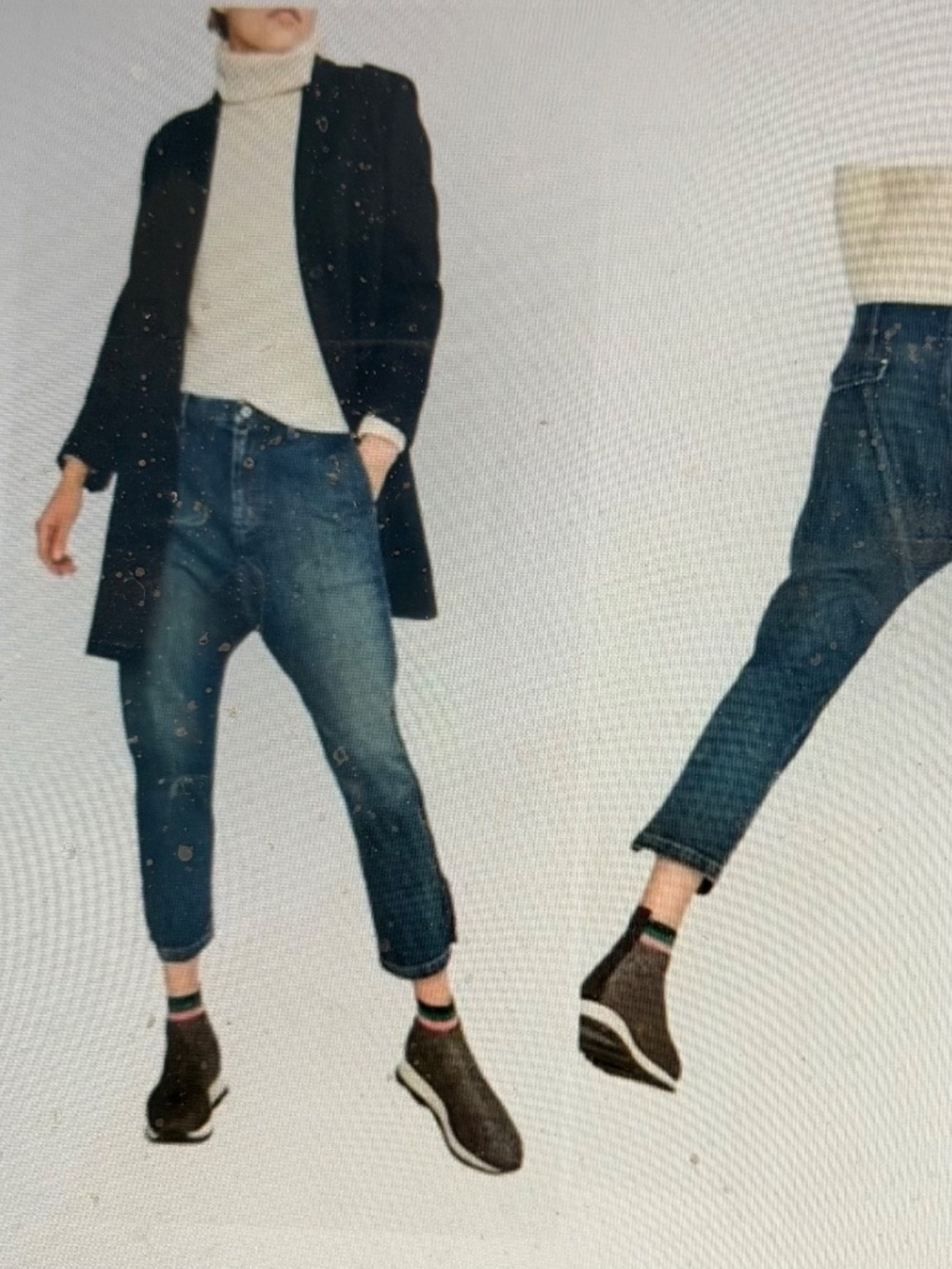Nili Lotan 'Jackson' Dropped Crotch Denim Jeans In 'Walker' Wash Size 29